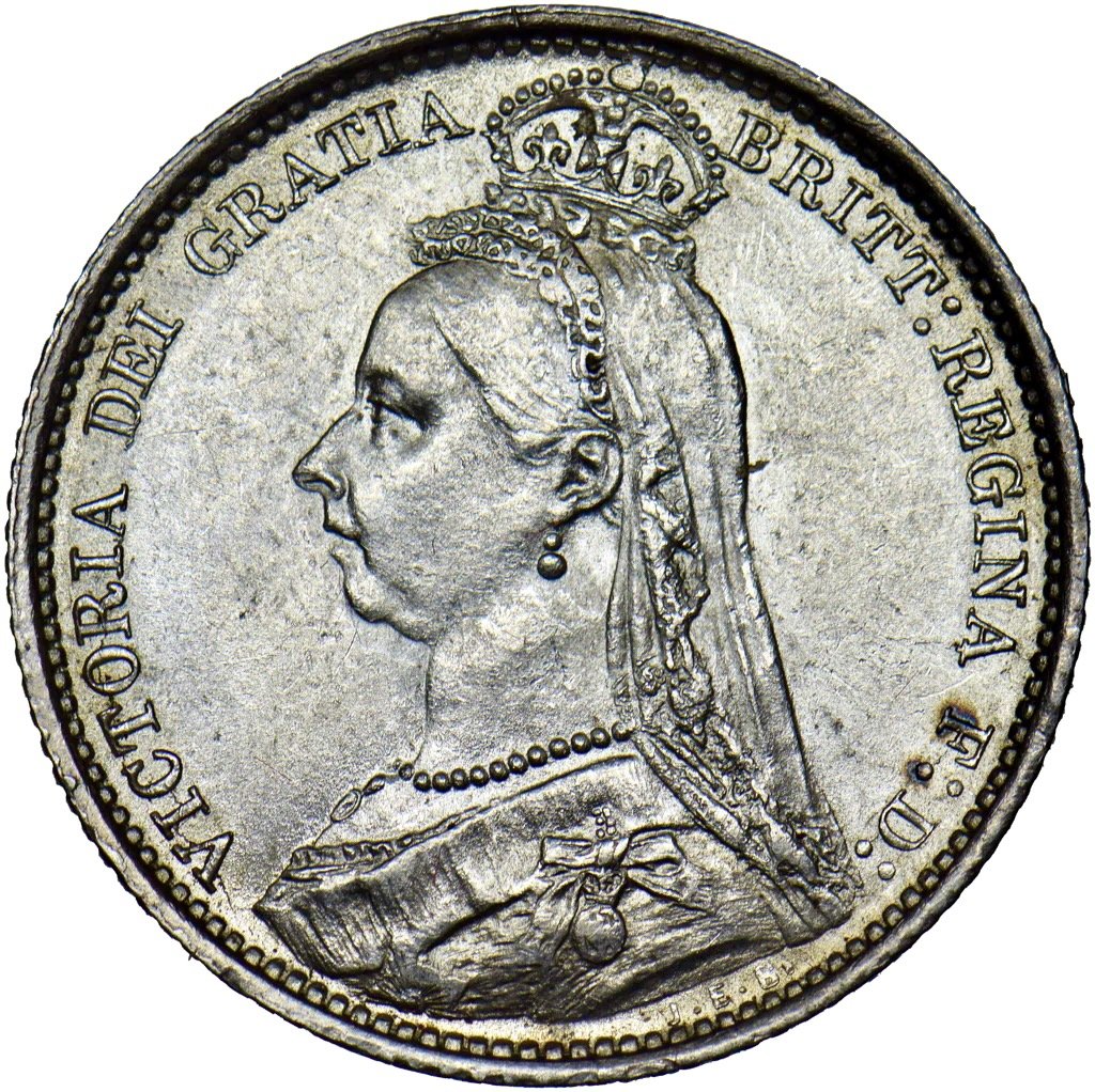 1889 Sixpence Jubilee head S3929 ESC 3279 UNC