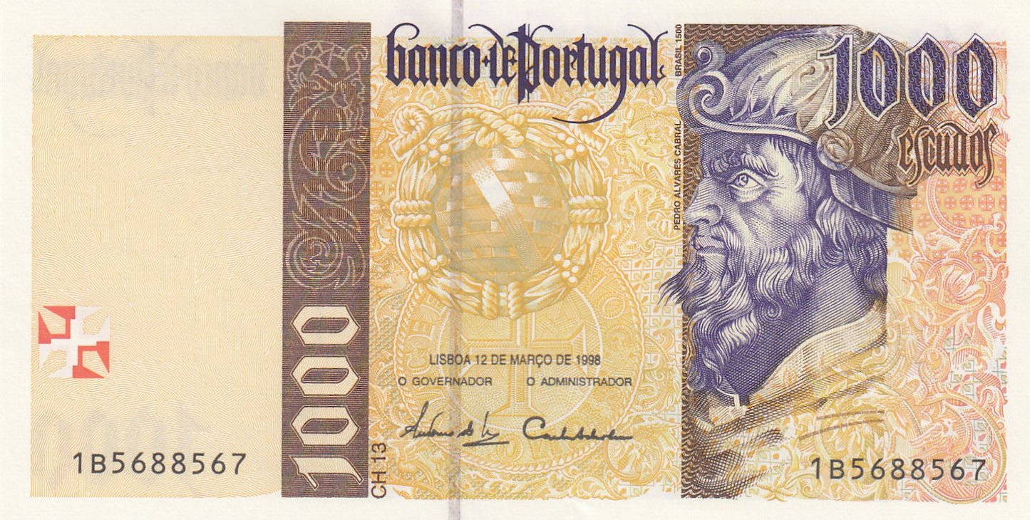 PORTUGAL P.188c 1998 1000 Escudos UNC