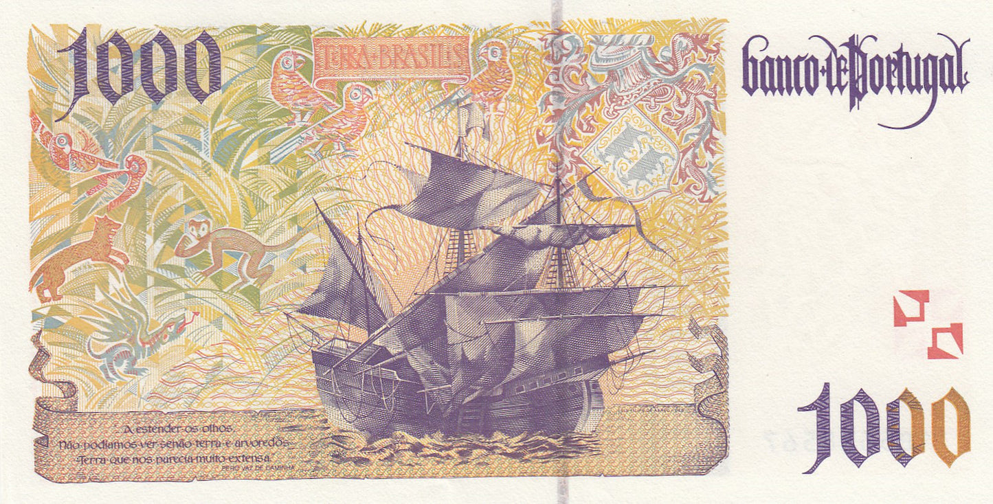 PORTUGAL P.188c 1998 1000 Escudos UNC