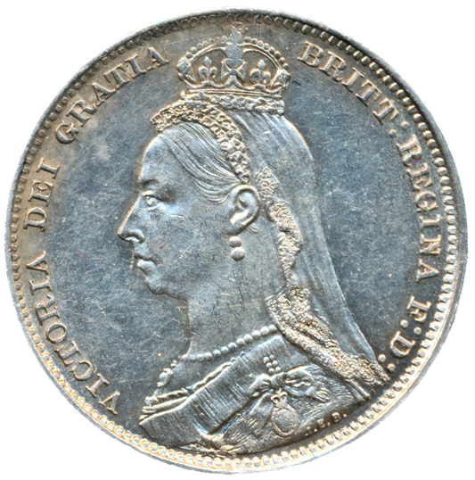 1892 Shilling Large Jubilee head S3927 ESC 3147 UNC