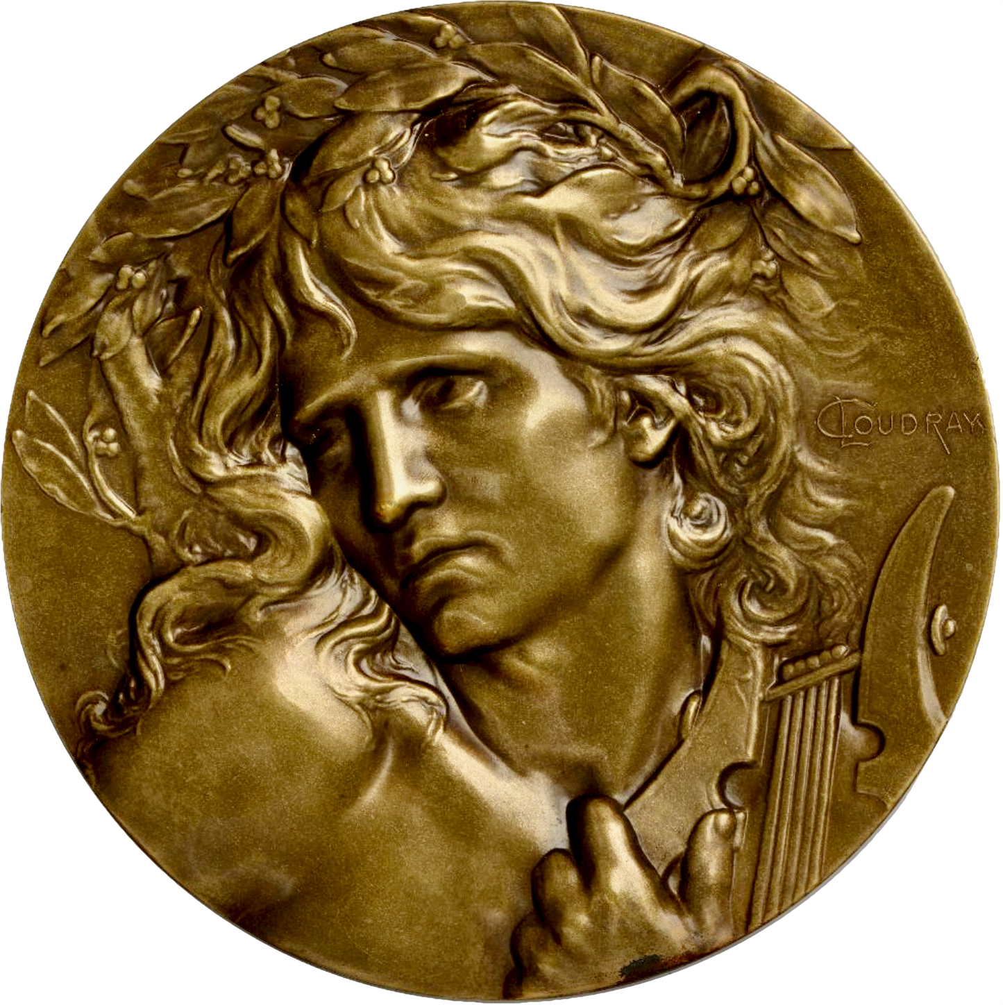 1893 FRANCE Orpheus 115mm 585g bronze medal by Lucien Coudray