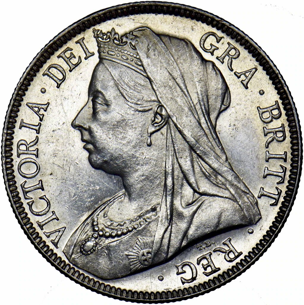 1894 Halfcrown Old veiled head S3938 ESC 2780 UNC