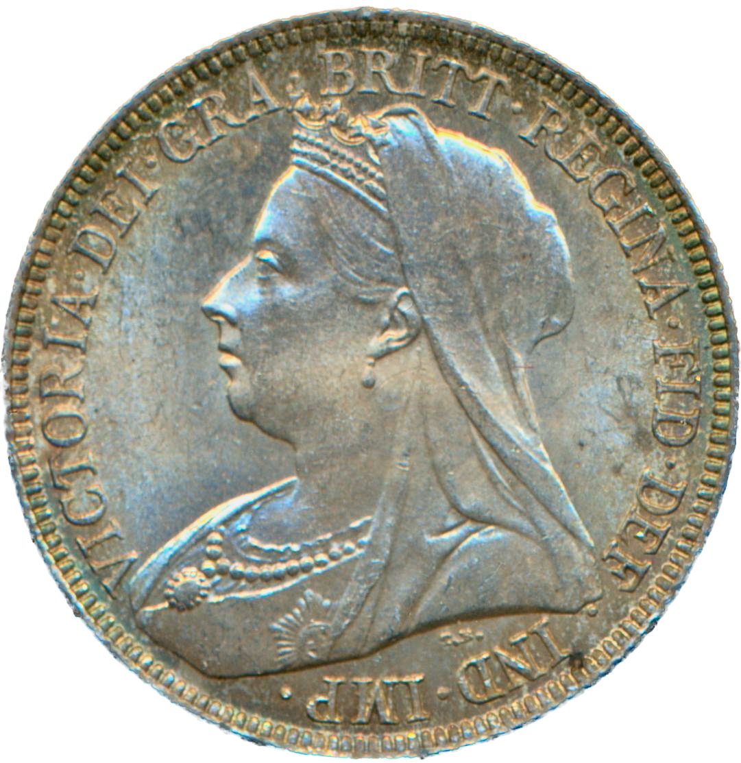 1896 Shilling Old veiled head S3940A ESC 3161 UNC