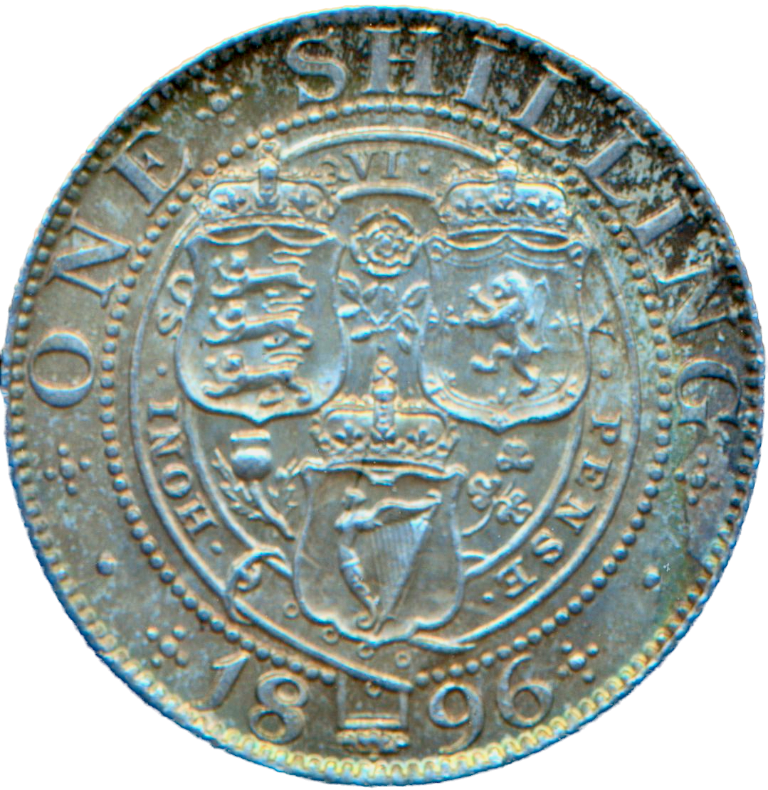 1896 Shilling Old veiled head S3940A ESC 3161 UNC