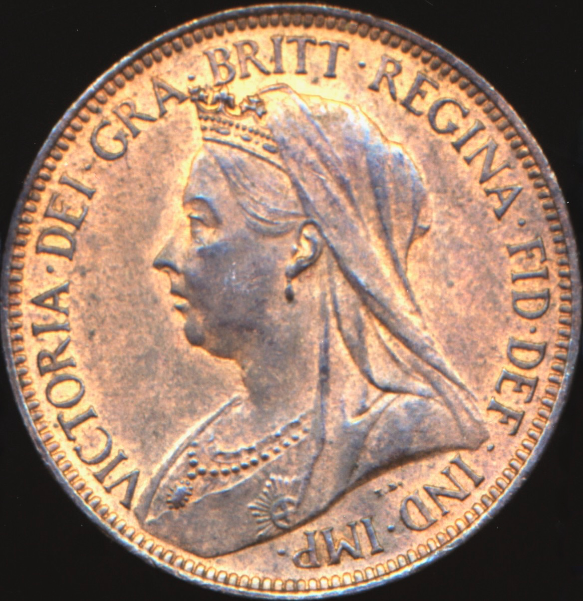 1897 Halfpenny F 373 Reverse B (low tide) UNC