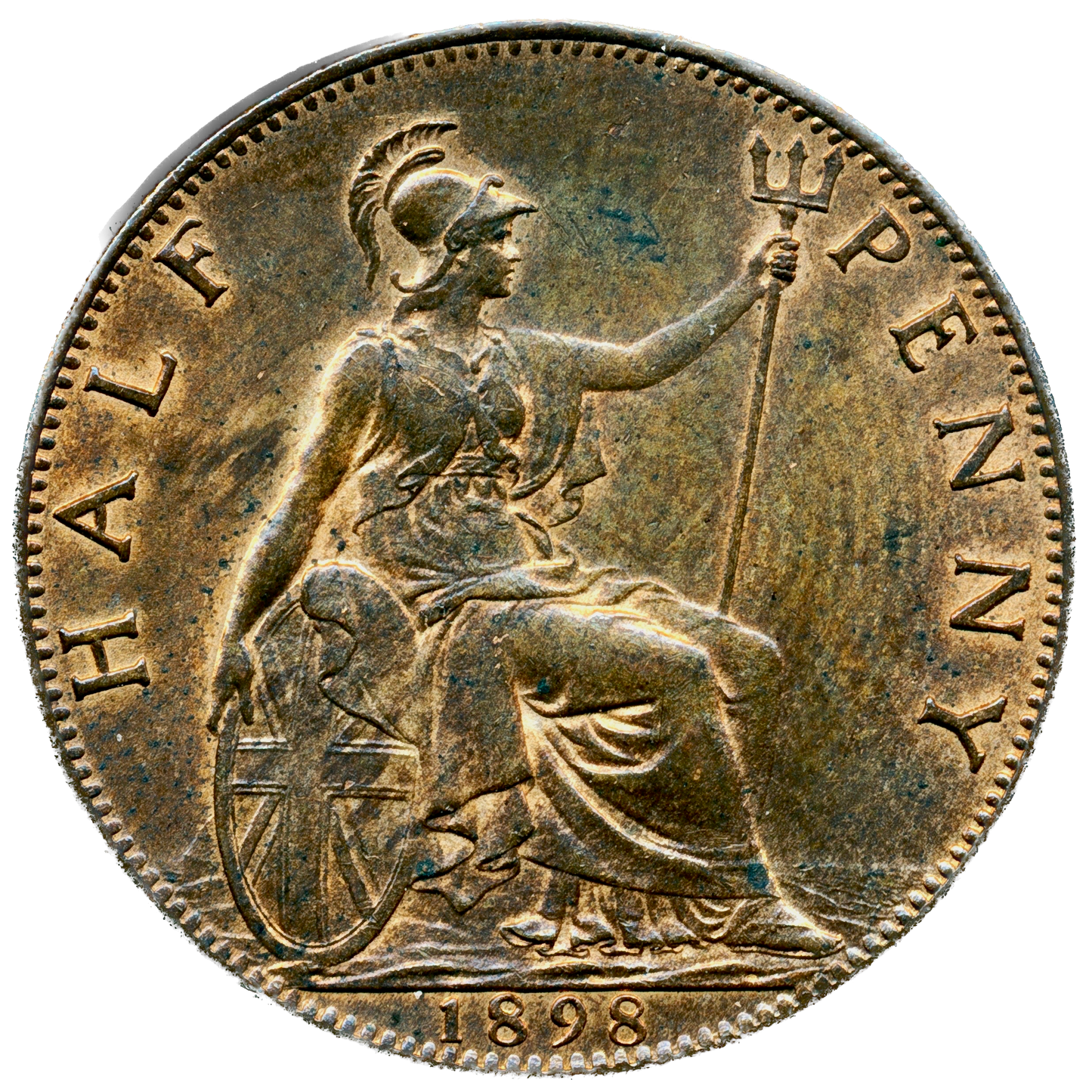 1898 Halfpenny F 375 AUNC