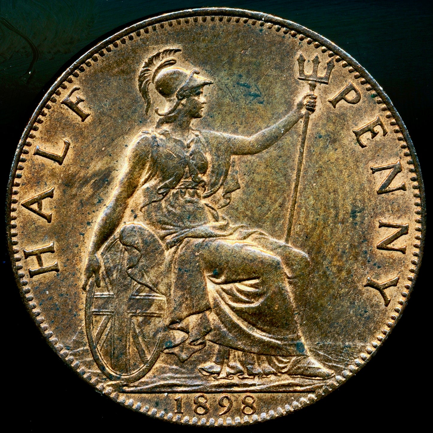 1898 Halfpenny F 375 AUNC