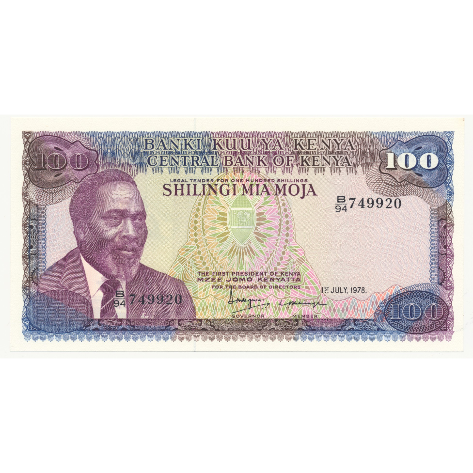 KENYA P.18 1978 100 shillings UNC