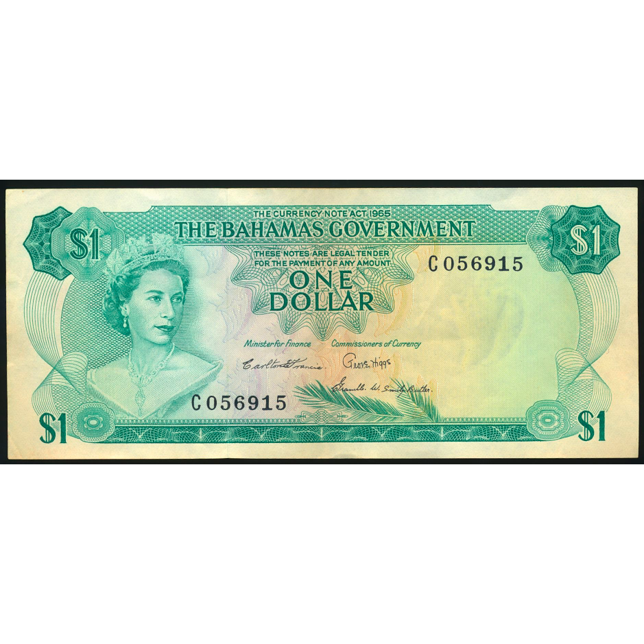 BAHAMAS P.18b 1965-1968 $1 NEF C