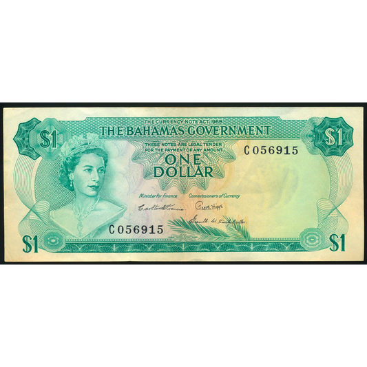 BAHAMAS P.18b 1965-1968 $1 NEF C