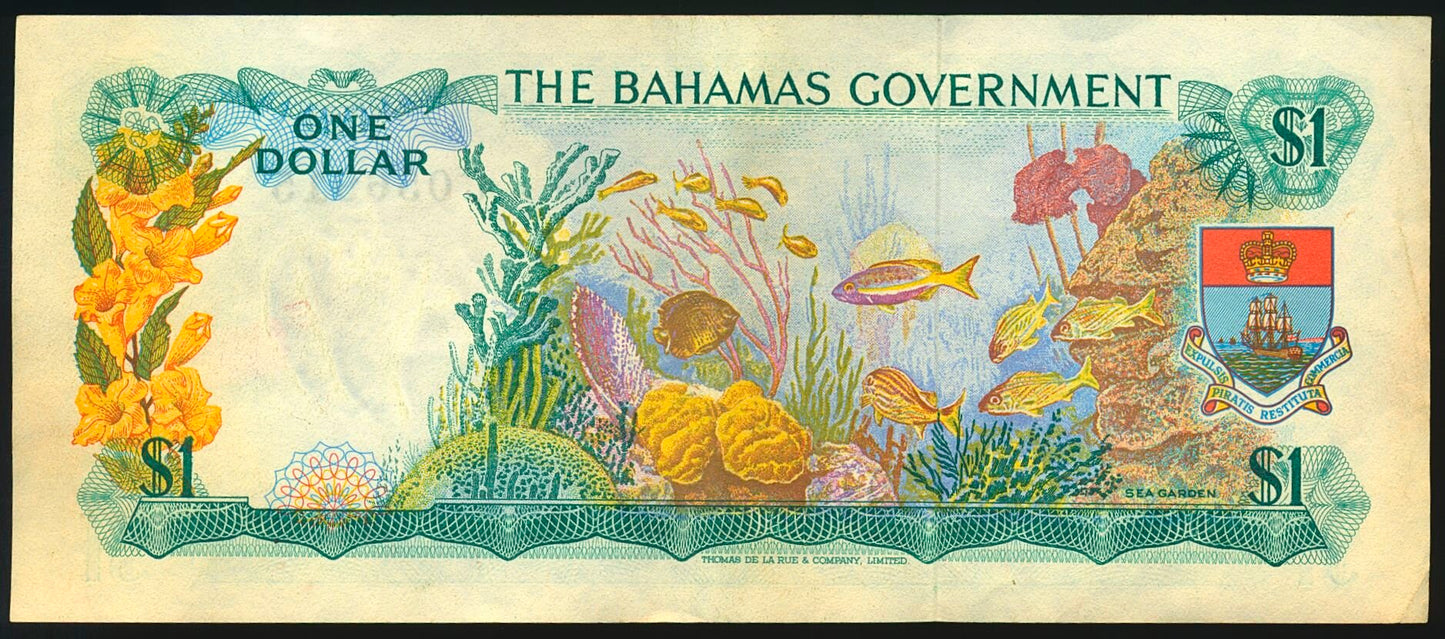 BAHAMAS P.18b 1965-1968 $1 NEF C