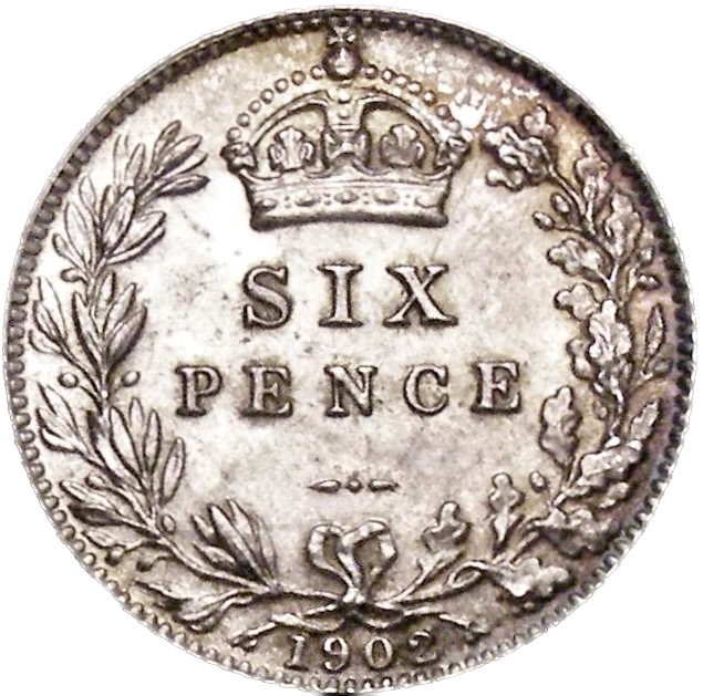 1902 Sixpence S3983 ESC 3597 UNC