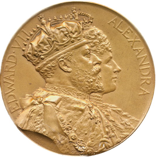 1902 Coronation 46mm bronze medal by F Bowcher E1869b BHM 3741