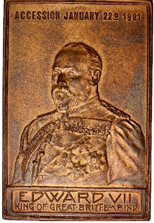 1901 Accession bronze uniface plaquette by Lauer (as BHM 3699) AUNC