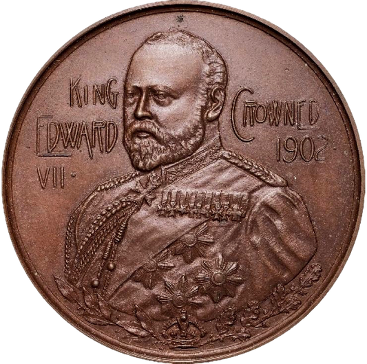 1902 Coronation bronze medal by Lauer in box of issue BHM 3838 UNC
