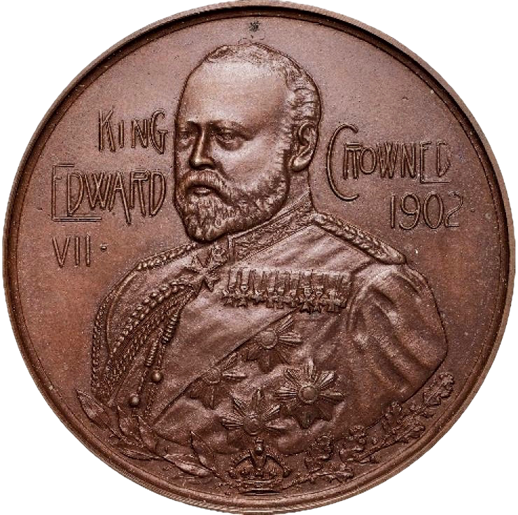 1902 Coronation bronze medal by Lauer in box of issue BHM 3838 UNC
