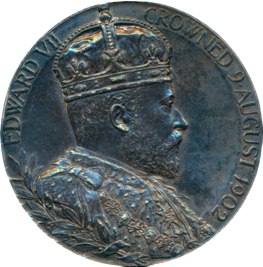 1902 Coronation 31mm silver medal by GW de Saulles E1871b BHM 3737 AUNC