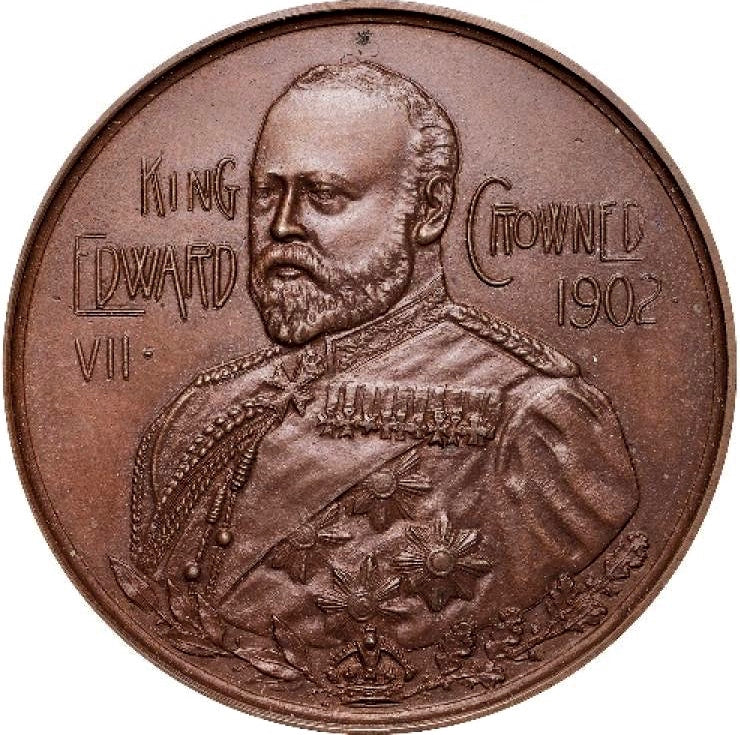 1902 Coronation bronze medal by Lauer in box of issue BHM 3838 UNC