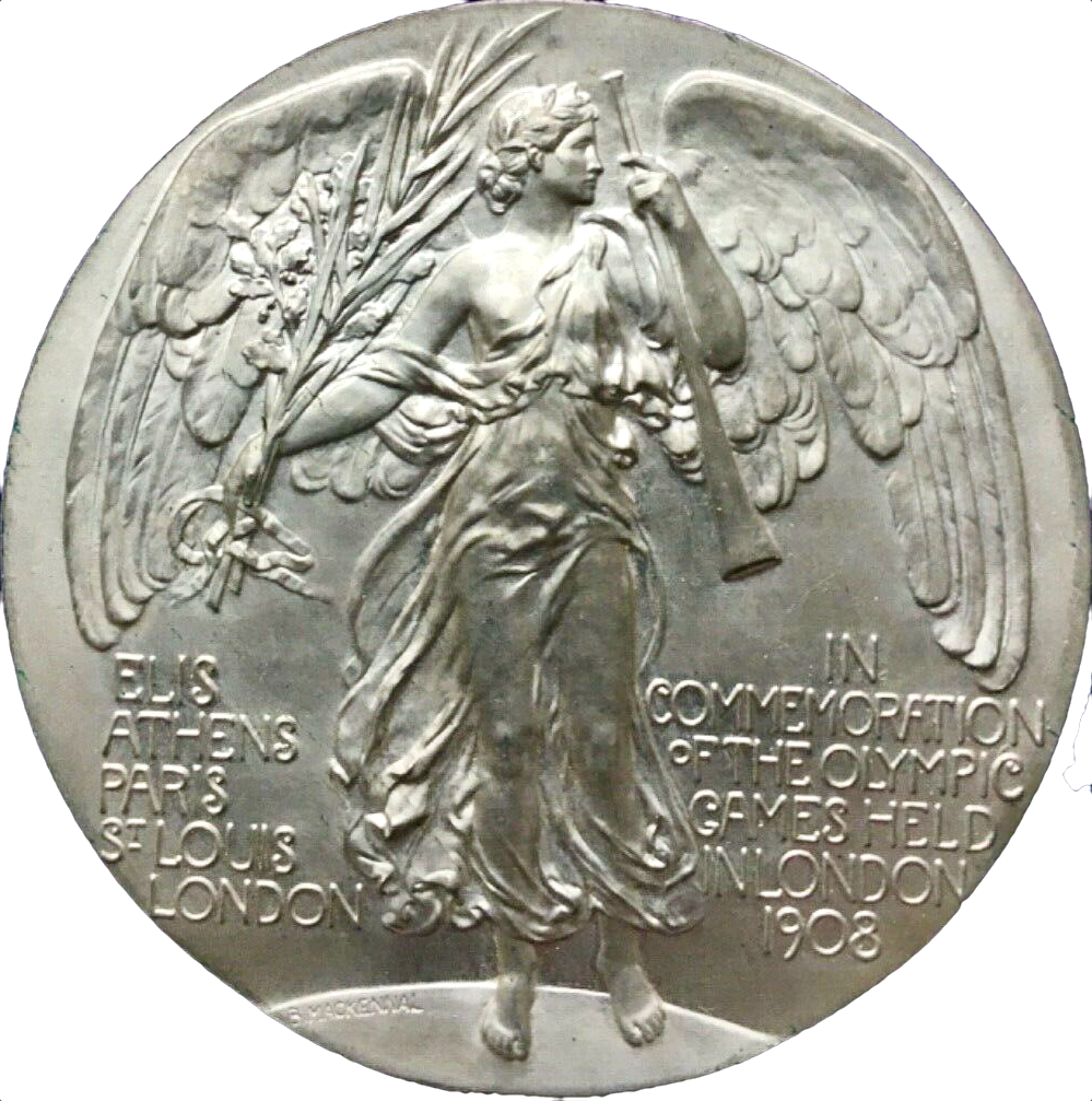 1908 London Olympics 50mm boxed participation medal in white metal BHM 3963 E1904