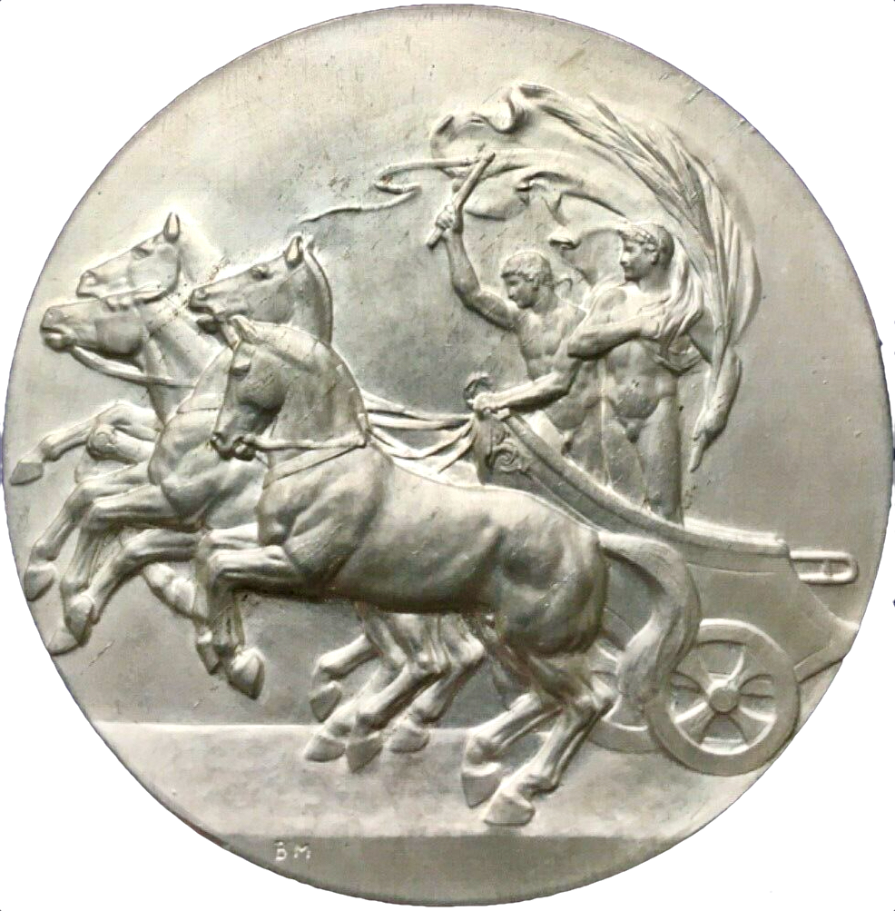 1908 London Olympics 50mm boxed participation medal in white metal BHM 3963 E1904