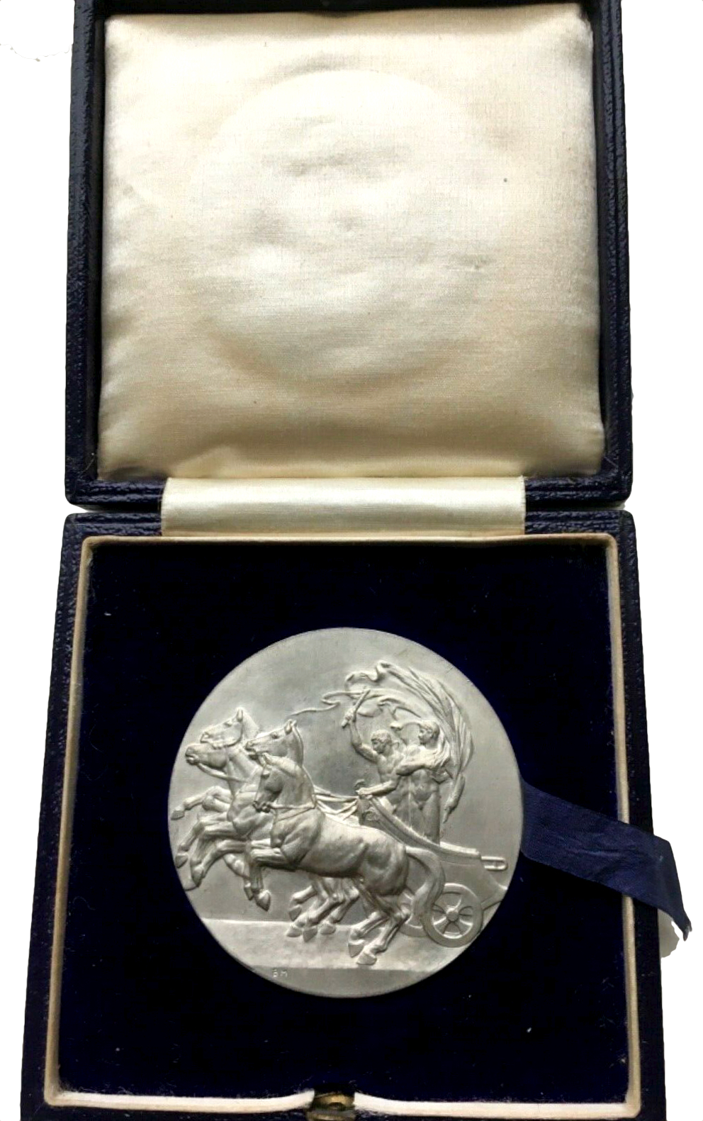 1908 London Olympics 50mm boxed participation medal in white metal BHM 3963 E1904