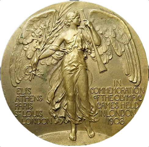 1908 London Olympics 50m participation medal in rare bronze BHM 3963 E1904