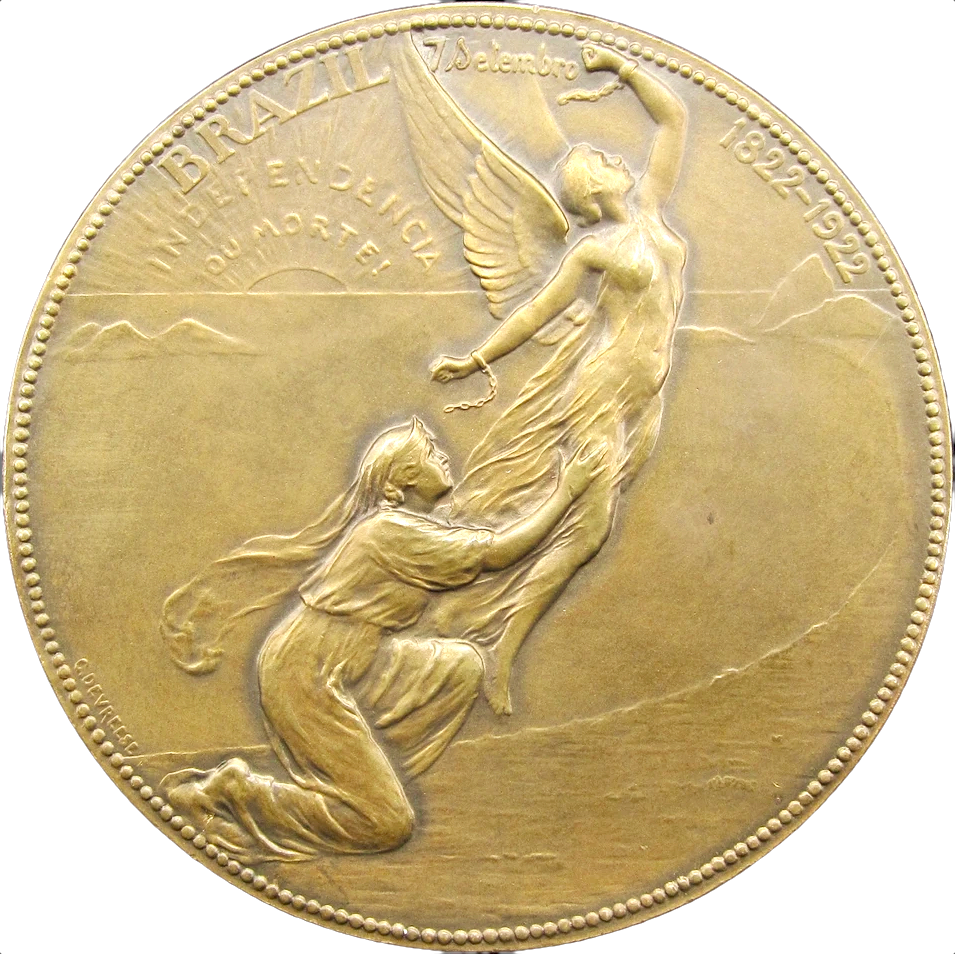 1923 BRAZIL International Exposition Rio de Janeiro bronze 75mm medal by Devreese