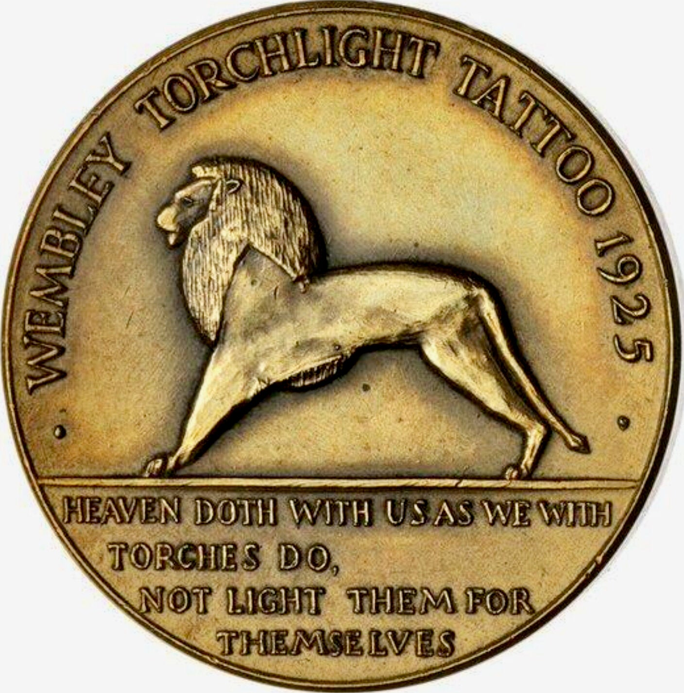 1925 British Empire Exhibition, Torchlight Tattoo 38mm bronze medal BHM 4206 E1998