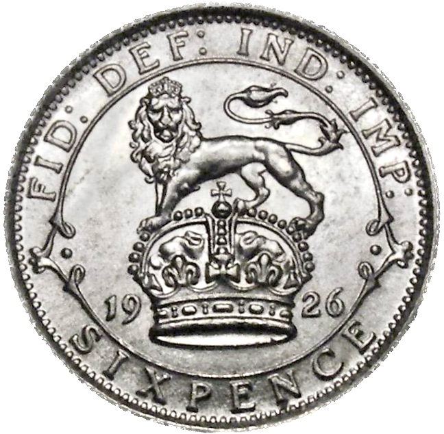 1926 Sixpence S4034 ESC 3895 Modified Effigy Scarce UNC