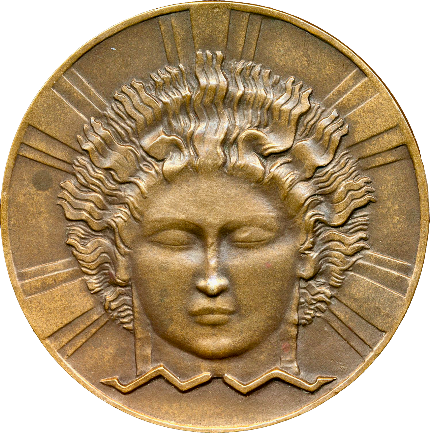 1932 FRANCE 'l'Électricité' 64mm bronze meal by Dammann