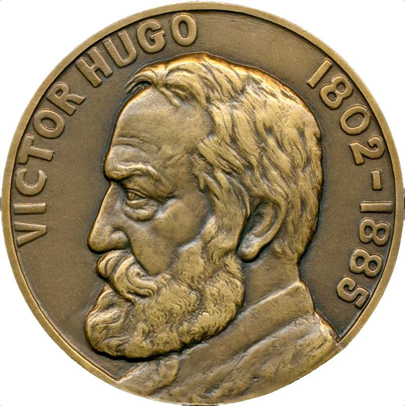 1935 FRANCE Victor Hugo 68mm bronze portrait medal by Lamourdedieu