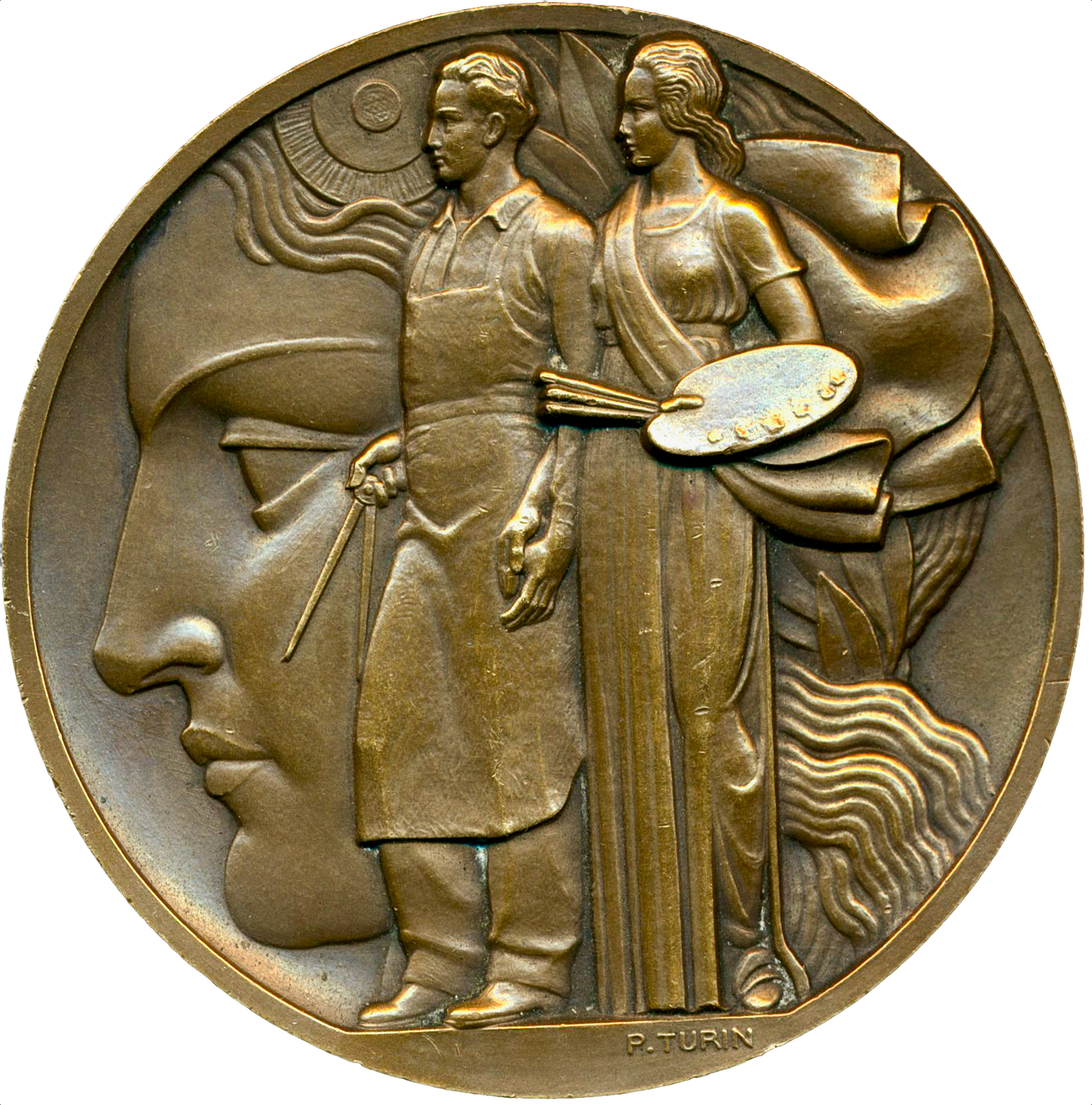 1937 FRANCE Exposition Internationale Paris 69mm bronze medal by P Turin UNC