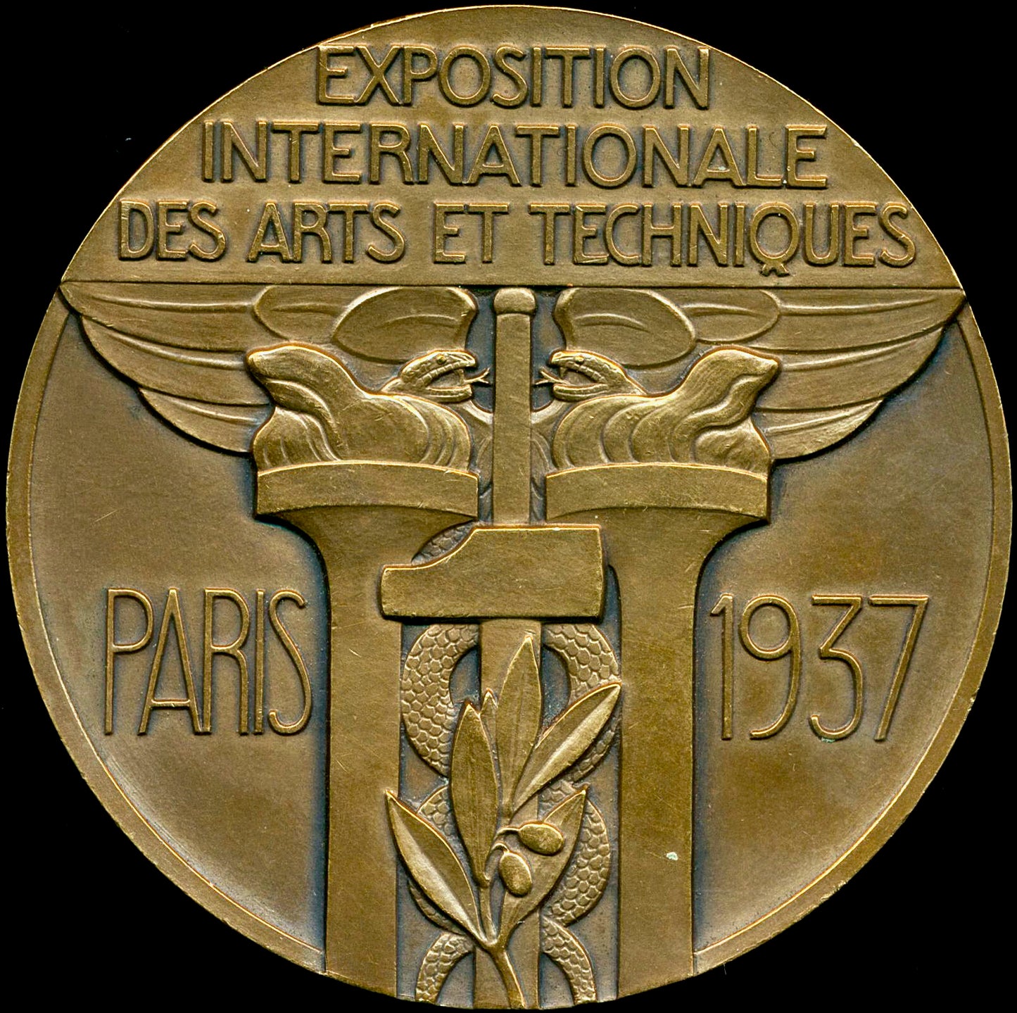 1937 FRANCE Exposition Internationale Paris 69mm bronze medal by P Turin UNC