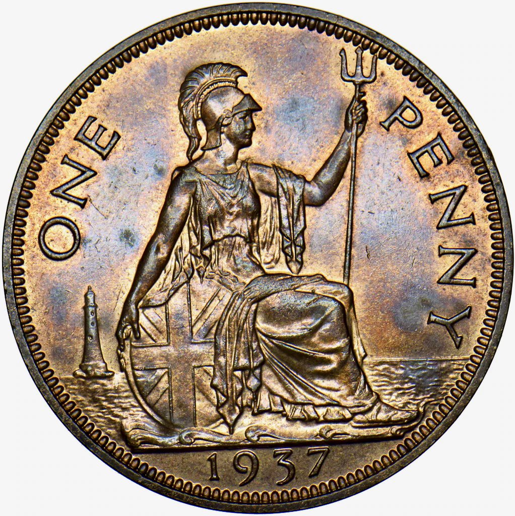 1937 proof penny F218