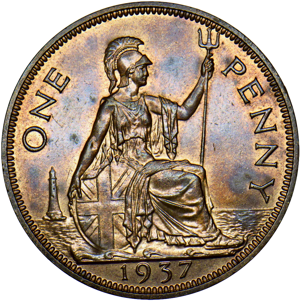 1937 proof penny F218