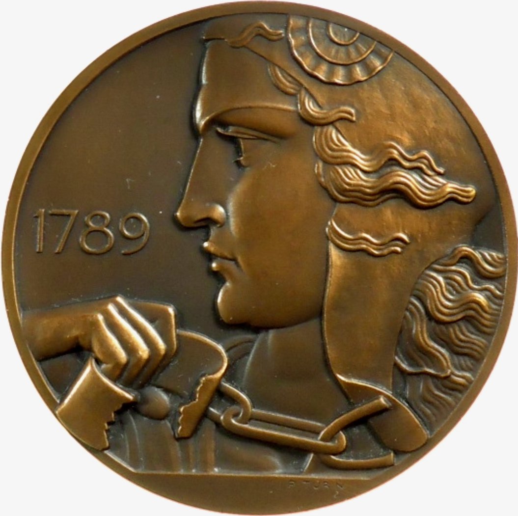 1939 FRANCE 150th Anniversary of French Revolution 58mm bronze medal by Turin
