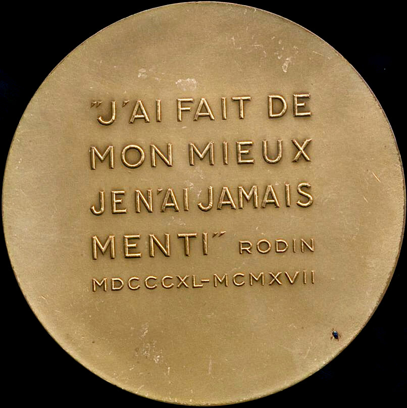 1949 FRANCE Rodin 69mm bronze portrait medal by R Gregoire