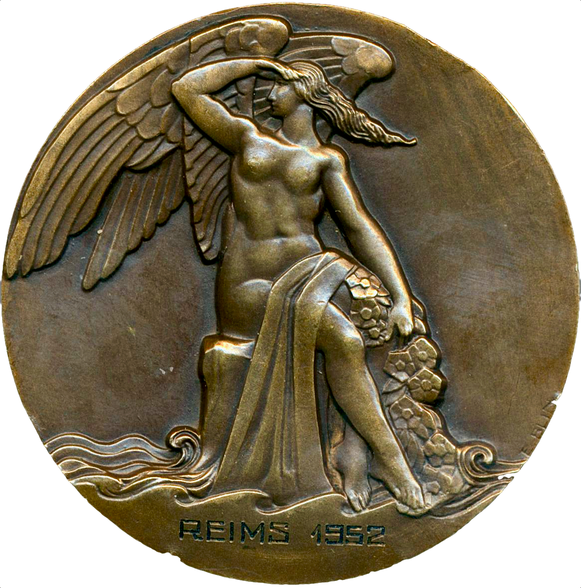 1952 FRANCE 'L'Aurore' 49.5mm bronze medal by E-P. Blin UNC