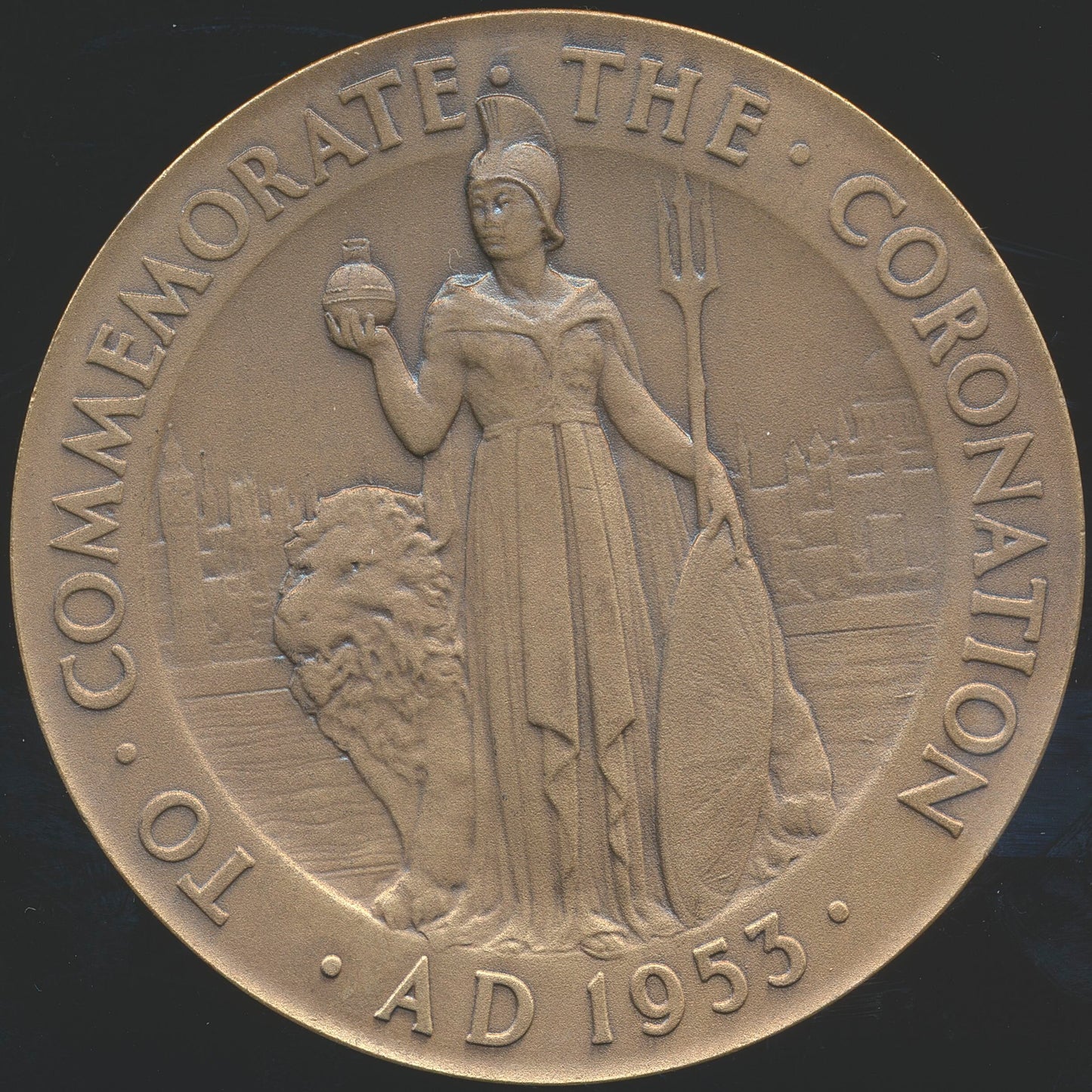 1953 Coronation 51mm copper medal by Turner &amp; Simpson in box of issue BHM 4445 UNC