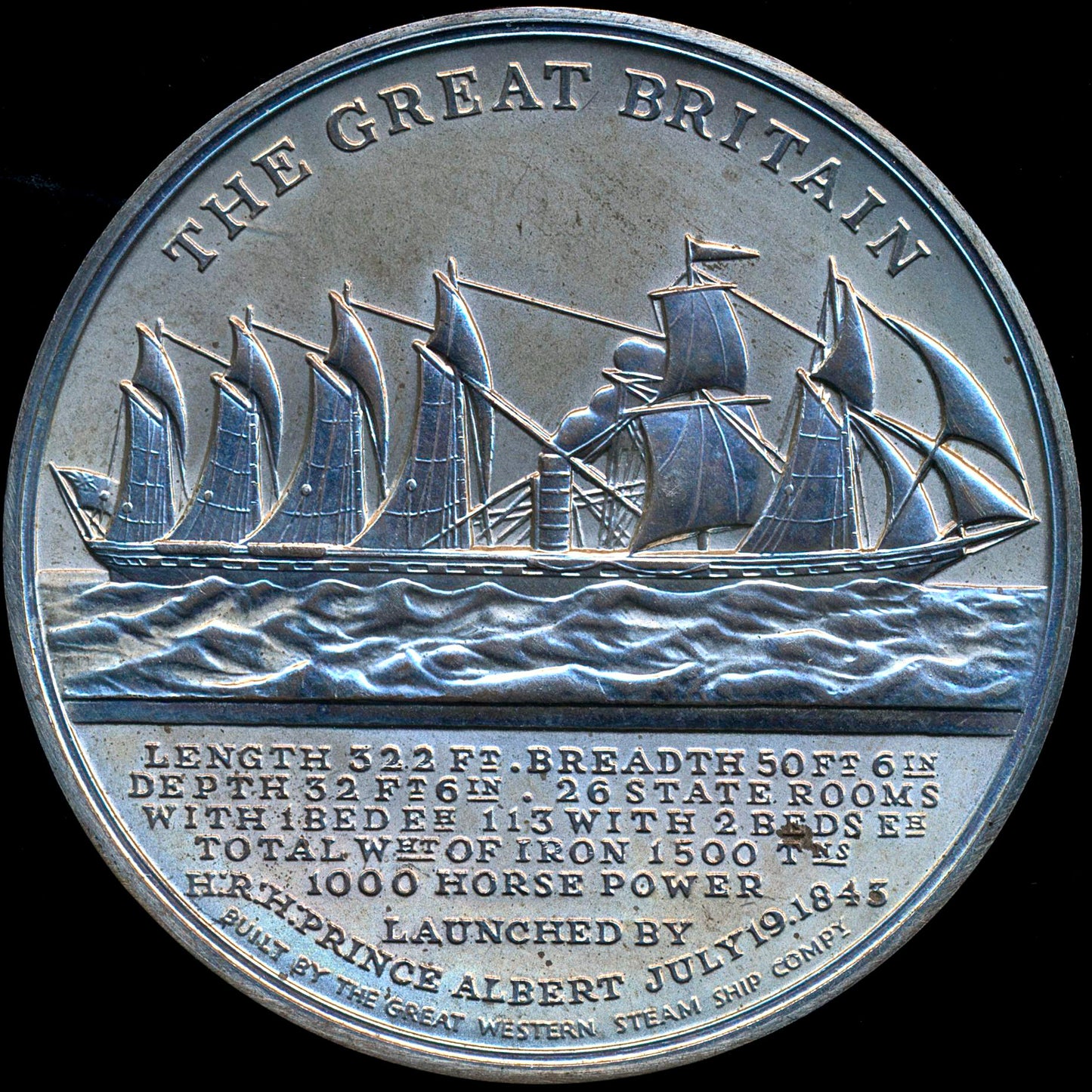 1970 SS Great Britain returns to Bristol 38.5mm silver