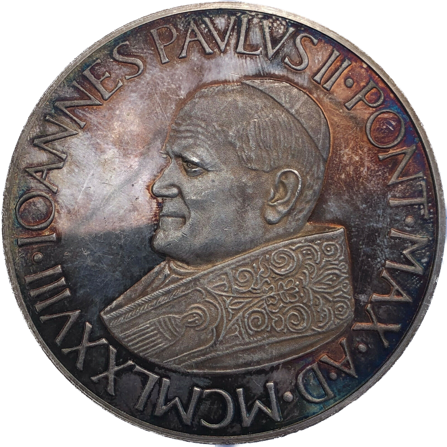 1978 ITALY Investiture of John Paul II as Pope 57mm silver medal EF
