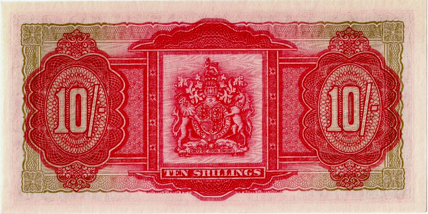 BERMUDA P.19b 1952-1966 10 Shillings Q/1 GEM UNC 66 EPQ