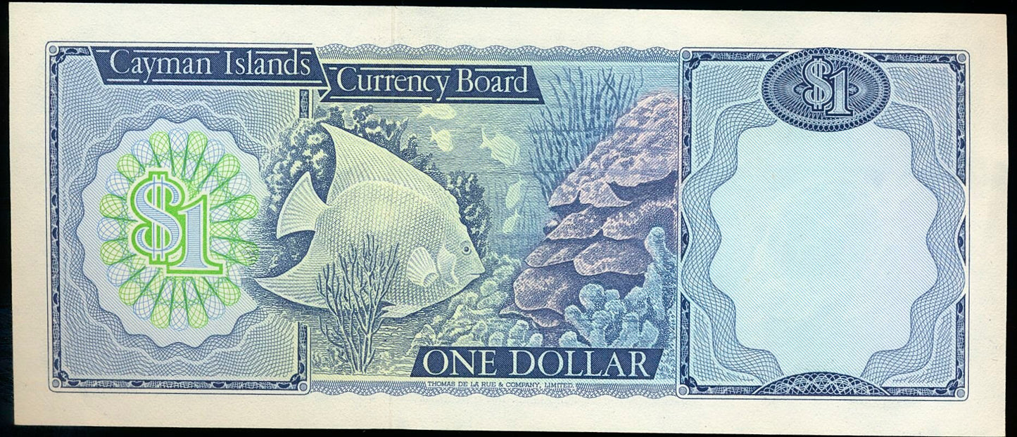 CAYMAN ISLANDS P.1a 1971-1991 $1 AUNC A/2