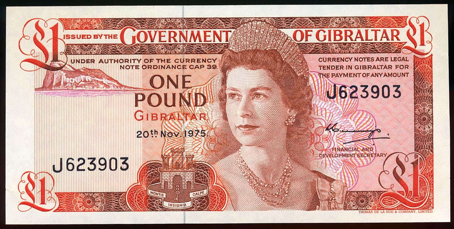 GIBRALTAR P.20a 1975 £1 UNC J