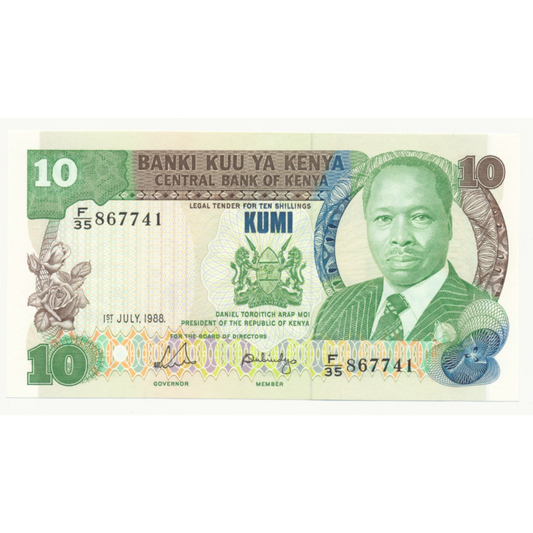 KENYA P.20g 1988 10 shillings UNC