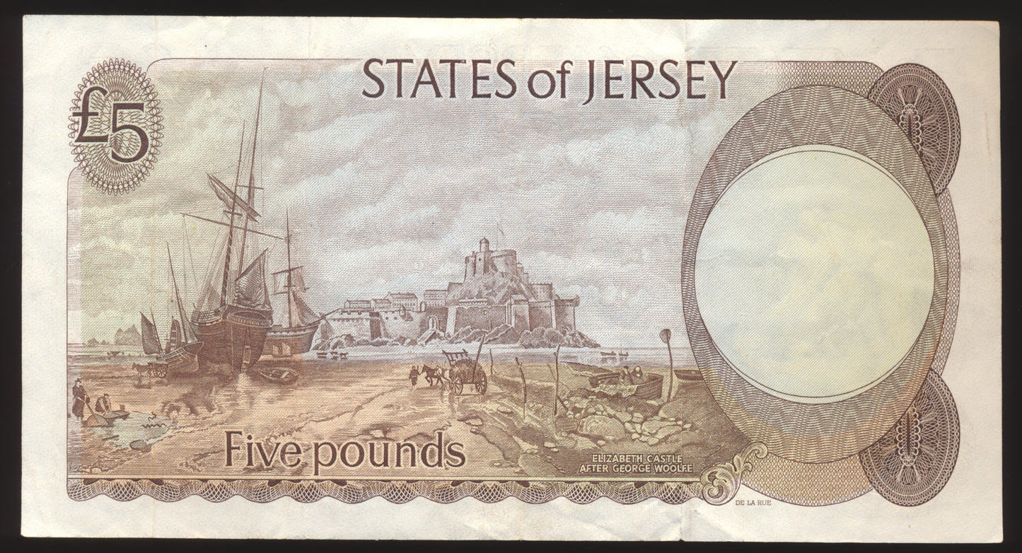 JE22b The States of Jersey 1983-1989 £5 VF