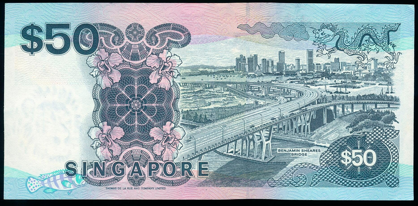 SINGAPORE P.36 1996 50 Dollar AUNC 55