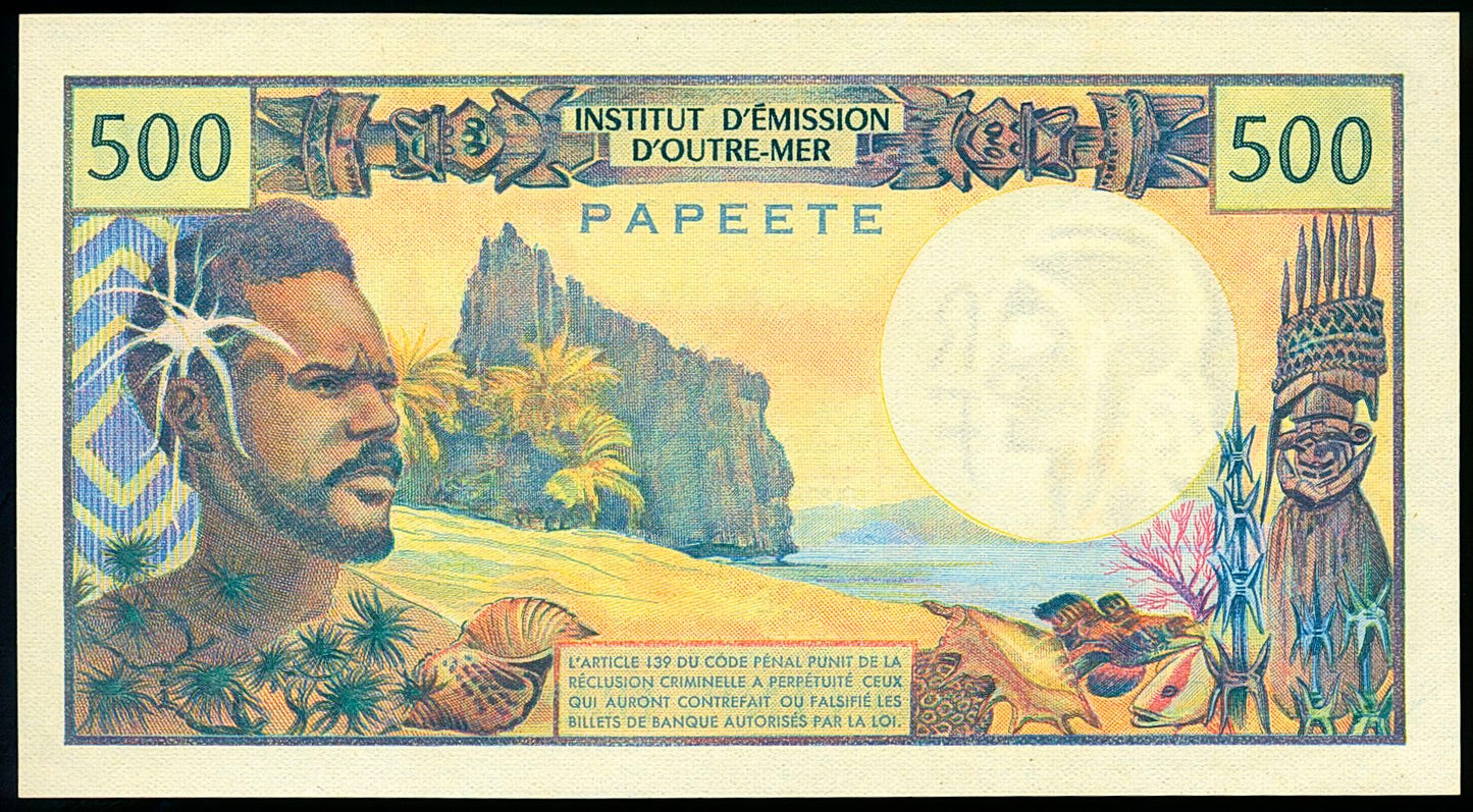 TAHITI p.25a 1970 500 francs GEM UNC 65 EPQ