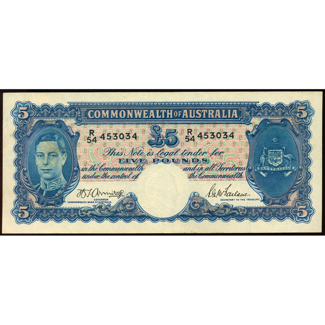 AUSTRALIA P.27b 1941 £5 VF 30