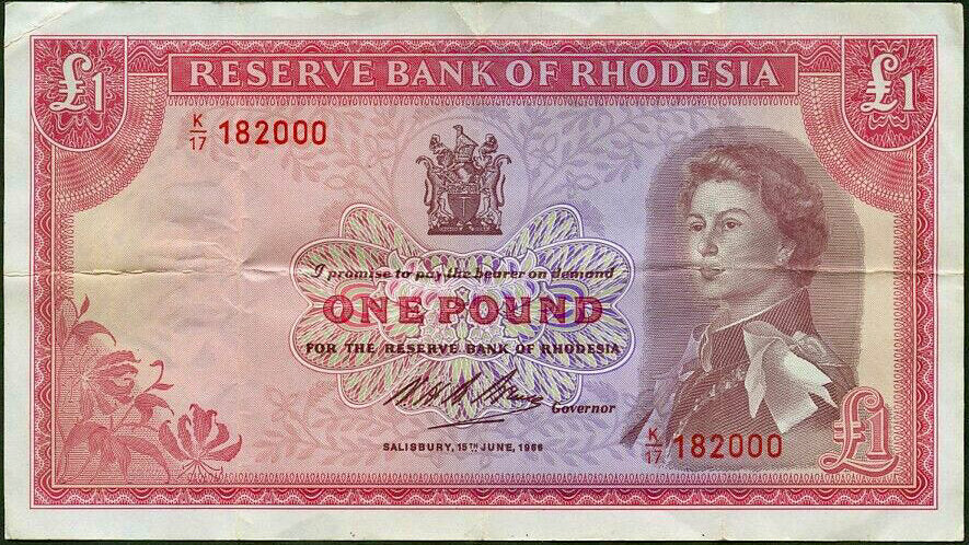 RHODESIA P.28a 1966 £1 VF 30